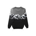 Jersey de punto con cuello redondo de jacquard Snow Mountain para hombre